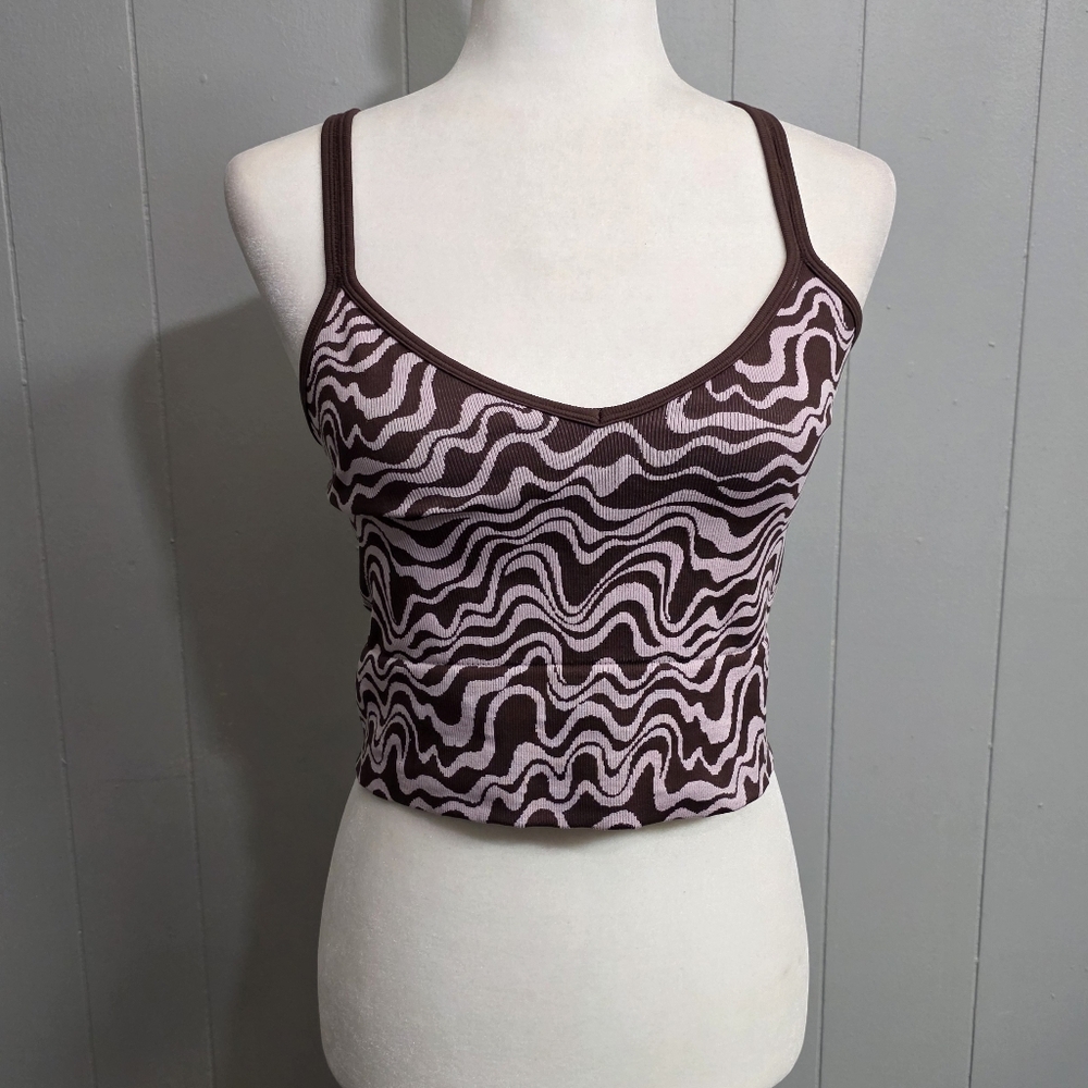 Body Purple & Brown Groovy Retro Style Tank Top Size L